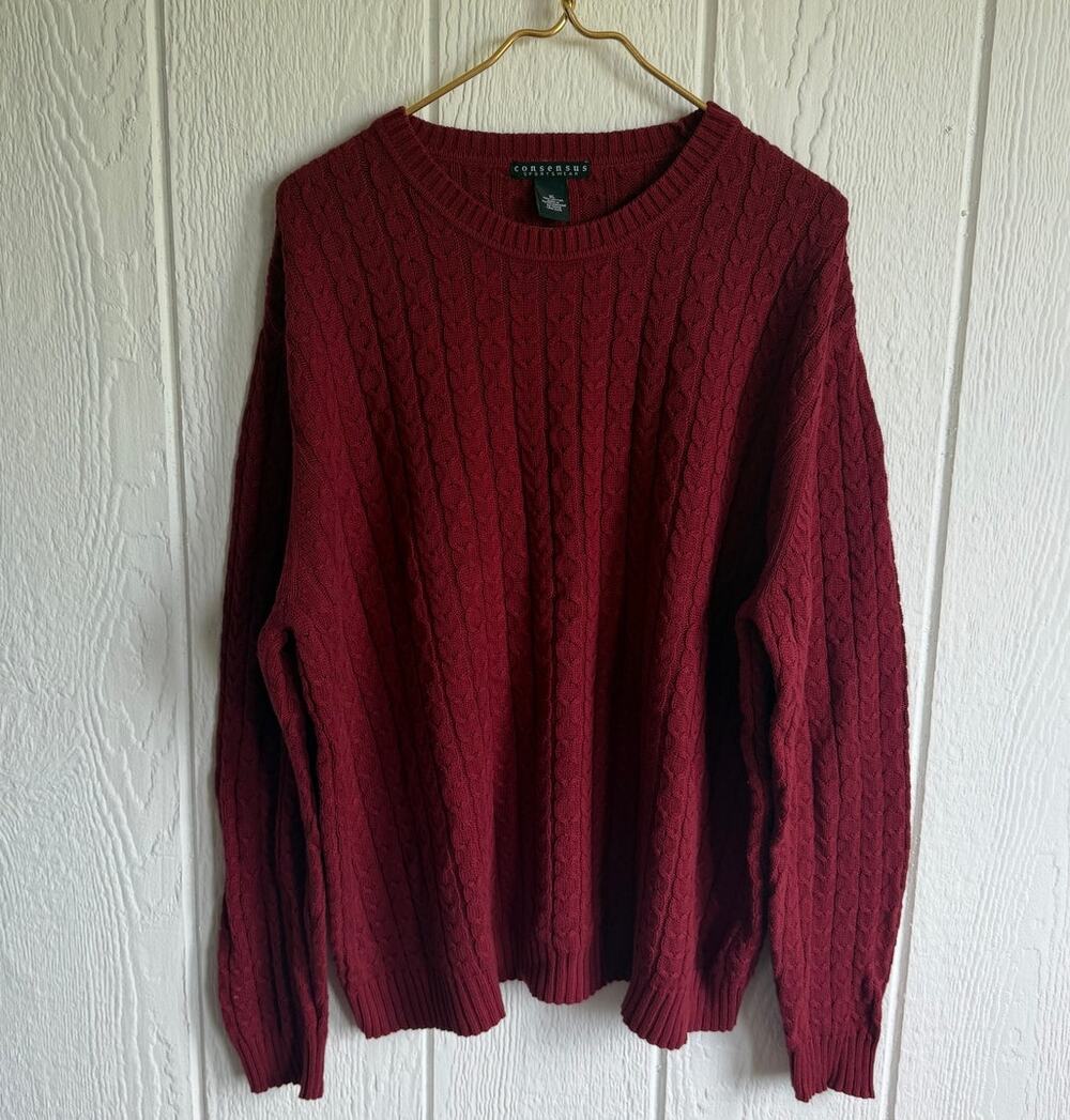 Vintage 90s Crewneck Knit Sweater, XL Grandpa